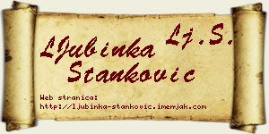 LJubinka Stanković vizit kartica